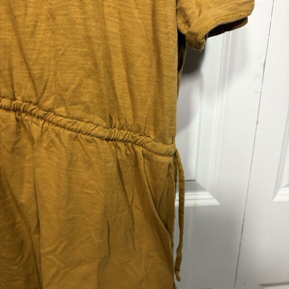 Old Navy Dress Womens 2X Gold Cinch Waist Knit Boho Casual Cottagecore Fall - Picture 3 of 10